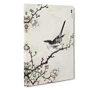 Bush-warbler & White Plum Tree by Numata Kashu Canvas Print | Gallery Wrapped 30mm Frame Wall Art | 30x20 inches | Ready to Hang | Contemporary Landscape Picture | Living Room Bedroom Lounge Office