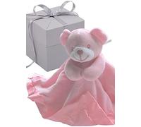 BUSHBABY Baby Gifts Comfort Blanket in Box, Plush Teddy Soft Toy 1st Birthday Present Newborn Gift Girl
