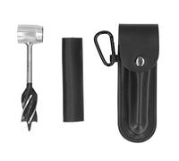 Bushcraft Auger, Bushcraft Hatchet Hand Auger with Leather Case Steel Bushcraft Hand Auger, Bushcraft Survival Tool, Hand Auger Wrench, Bush Craft Gear for Camping, Bushcrafting
