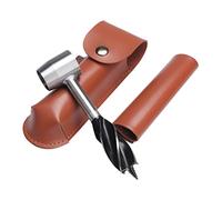 Bushcraft Hand Auger Wrench Survival Settlers Tool Wood Drill Peg Hole Maker Multitool for Camping Bushcrafting Outdoor Backpacking Brown