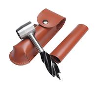 Bushcraft Hand Auger Wrench Survival Settlers Tool Wood Drill Peg Hole Maker Multitool for Camping Bushcrafting Outdoor Backpacking Brown