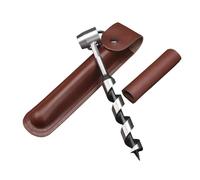 Bushcraft Settlers Tool Survival Hand Auger Wrench, Manual Auger Post Digger with Leather Case, Manual Survival Drill Bit, Multi Purpose Sco-tch Eye Wood Auger Set for Outdoor Hiking Camping