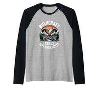 Bushcraft Skills Not Shortcuts Camping Survival Raglan Baseball Tee