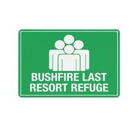 Bushfire Last Resort Refuge Sign 12 X 8 Inches Aluminum Sign Reflective - Uv Protected, Waterproof, Weatherproof And Fade Resistant - 4Pre-Drilled Holes