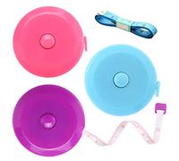 BUSHIBU Retractable 60 Inch Fabric Tape Measure, 3 Pack (Pink, Purple, Sky Blue)