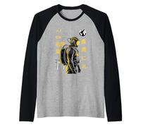 Bushido Cyberpunk Astronaut Seven Virtues Kanji Sci-Fi Art Raglan Baseball Tee