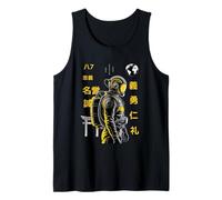 Bushido Cyberpunk Astronaut Seven Virtues Kanji Sci-Fi Art Tank Top