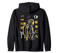 Bushido Cyberpunk Astronaut Seven Virtues Kanji Sci-Fi Art Zip Hoodie