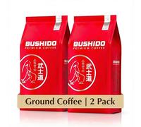 BUSHIDO Red Katana Ground Coffee 2x227g | Premium Medium Roast 100% Arabica Coffee | Sweet & Fruity with Notes of Red Berry & Peach | Ground for Espresso, French Press & Drip Coffee