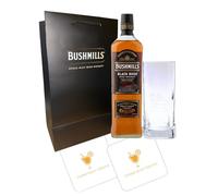 Bushmills Black Bush Irish Whiskey Gift Set | 2x Celebration Spirits Beer Mats