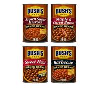 Bush's Best Baked Beans Variety Pach 4x 28oz (794g) cans | 1x Maple Cured Bacon | 1x Sweet Heat | 1x BBQ | 1x Brown Sugar Hickory - American