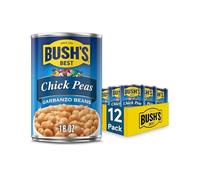 BUSH'S BEST Canned Garbanzo Beans (Chickpeas) (Pack of 12), Source of Plant Based Protein and Fibre, Vegetarian, Low Fat & Gluten Free, 16 oz