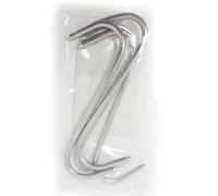 BushWear 5mm S-Hooks - Pack of 4 Heavy-Duty Stainless Steel Utility Hooks for Hanging Game, Butchery, Garage, or Outdoor Use