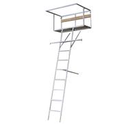 BushWear G2 Two Man Galvanised Highseat - 2.9m Ladder Height, Treated Wooden Bench 122x46cm - Lightweight 34kg Elevated Hunting Stand for Deer Stalking, Game Observation & Wildlife Management