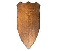 BushWear Solid Oak Red Stag Skull Shield 9.5" x 19" Trophy Plaque
