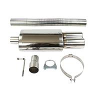 BUSIDN NEW TWIN EXHAUST BACK BOX 012 & 2" BACK BOX INDUCTION FLEXI REPAIR PIPE HOSE EXHAUST STAINLESS STEEL