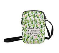 Busier Than A Cucumber In A Women's Prison Crossbody Bag Pickle Themed Gift, Cucumber Cb