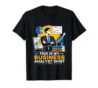 Business Analyst with Charts and Reports Value Graphic T-Shirt, Men, Black, S