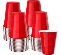 Business and Brands Red Plastic Cups, Disposable Cups 12oz (50 Pack) Cups, Red Party Cups for Birthday,Party,Picnics, Weddings, Christmas, Anniversary