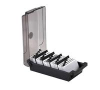 Business Card Case - 500 Capacity Organizer, Alphabetic Cards, Dividers, Large Business Card Holder for Desk | Fixed Card Box
