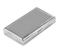 Business Card Case, Silver Retro Metal Card Holder Wallet - Double Sided Credit Card Holder With Spring Clip - Slim Professional Bank Card Storage Box For Cash, License, Id