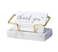 Business Card Display Holder - 5x11x5.5cm Marble Stand, Iron Organizer, Stylish Base | Wear-resistant Holder for Exhibitions, Conferences, Work and Professional Desk Decor Prac