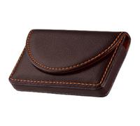 Business Card Holder, 96mm PU Leather Card Holder, Professional PU Leather Name Card Case, PU Leather Name Card Holder, Wallet Case Gift for Friend Men/Women (Brown)