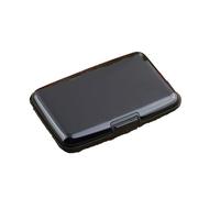 Business Card Holder Stainless Steel Metal Wallet ID Credit Card Protector Case Business Card Holder for Men or Women Business Card Holder Flat, black, standard size