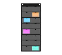 Business Card Holder Wall Mount - Sticky Note Storage | 3x5 Inch Card Organizer with Oxford Cloth Pvc Material, Easy Hanging Pocket System with Lightweight Design, Teachers Office Classroom