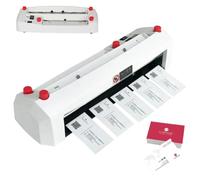 Business Card Slitter, Automatic 9 Blade Cutter with Dual-sided Micro-adjustment Knobs, Adjustable Margin 1-18mm, Ideal for Print Shops and Offices