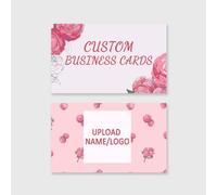 Business Cards Customizable with Logo Photo Text Double Sided Printable, Custom Thank You Cards Small Business,Tarjetas Para Negocio Personalizadas 100 200 500 1000 Paper (Floral Template)