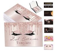 Business Cards Personalised 100PCS Custom with Logo Text QR Code Customise Lash Extension Aftercare Cards Your Own Design for Small Business 3.5"x 2" Waterproof Double-Sided Printing