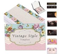 Business Cards Personalised 100PCS Custom with Logo Text QR Code Customise Vintage Style Cards Your Own Design for Small Business 3.5"x 2" Waterproof Double-Sided Printing