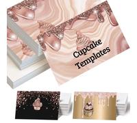 Business Cards Personalised, Custom 100PCS Double-Sided Printing Business Cards with Your Logo Design 3.5"x 2" Cards for Small Business - Cupcake