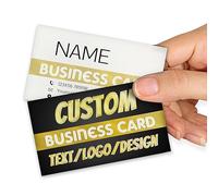 Business Cards Personalised, Custom Business Cards with Your Logo/Text/Photo Design, Double-Sided Waterproof 3.6"X2.1", Personalised Card for Small Business Thank You Cards Loyalty Card