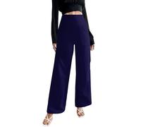 Business Casual Pants Petite Clothing for Women Women Flowy Pants Cropped Wide Leg Pants for Women High Waisted Linen Pants Womenwide Leg Lounge Pants for Women Navy