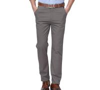 Business Chino Trousers Men, Straight-Leg Trousers, Classic Chino Pants, Belt Loops and Button Closure, Versatile Pants for Business Casual, Office Meetings & Social Gatherings, Solid Colour Grey