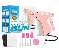 Business Climax Premium Micro Stitch Gun for Clothes - No-Sew Handheld Sewing Tagging Gun for Quick Clothing Repair & Hemming - Includes 6 Needles 1500 Black Fasteners & 1500 White Fasteners
