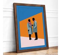 Business Conversation Modern Framed Wall Art Print A1 (84.1×59.4cm) Walnut, Wall Decor for Living Room, Bedroom, Office & Home, Ready to Hang, Art Gift