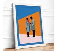 Business Conversation Modern Framed Wall Art Print A3 (42×29.7cm) White, Wall Decor for Living Room, Bedroom, Office & Home, Ready to Hang, Art Gift
