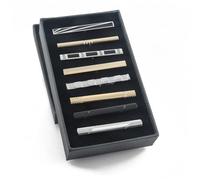 Business Drawing Three-dimensional Batch Enamel Electroplated Collar Clip Combination Set Boutique Tie Clip(Multi-colored-2)