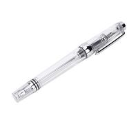 Business Fountain Pen with High Capacity Transparent Design 0.5mm Nib for Office Writing (Transparent White)