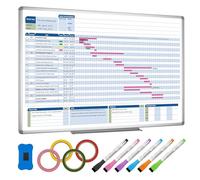 Business Gantt Chart Board - 40"x24" Professional Project Management Whiteboard with Tapes & Markers
