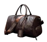 Business Handbag for Men Large Weekend Bag Leather Man Duffel Bag Big Capacity Soft Leather Luggage Travel Bag(1)