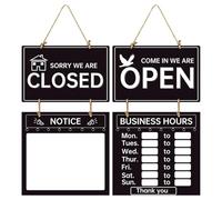 Business Hours Sign - Opening Hours Signs | Shop Sign | Closed Open | Working Suspended From Chalk Board | Lowering Work For The Work