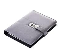 Business Journal, B5 Creative Leather Diary with Combination Lock, Combination Lock Diary, 100 sheets/200 Pages, Traveler's Notebook Journal for Parents Friends Children Classic Vintage (Grey)
