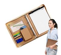 Business Leather Padfolio, Travel Organizer Pouch for Tablet, Business 10.43 x 13.58 Folio Sorter, A4 Notepad and Resume Binder, Legal Pad Document Folder for Men and Women