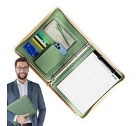 Business Leather Padfolio, Travel Organizer Pouch for Tablet, Business 10.43 x 13.58 Folio Sorter, A4 Notepad and Resume Binder, Legal Pad Document Folder for Men and Women