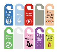 Business Office Door Hanger Sign 3.5x9.5 Inch Do not Disturb Working from Home Office in a Meeting Away Vacation Out of Offices BRB Back Soon Double Sided Hanger Tags Sign 10 Pack (Door Hanger)
