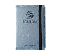 Business Passport Covers, PU Leather Wallet Case, RFID Blocking Document Organizer Case for ID, Cash, Cards, Tickets, blue, Refer to description, Unisex